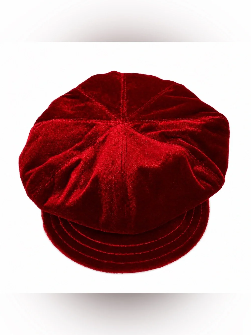 Vintage Y2K Red Velvet Newsboy Cap